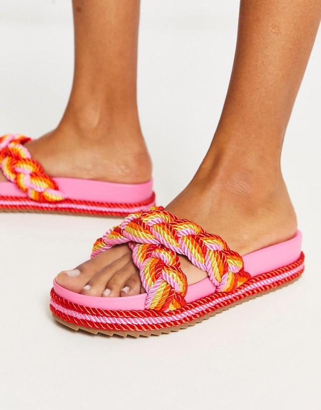 ASOS DESIGN Jasmine braided espadrille footbed sandals Product Image