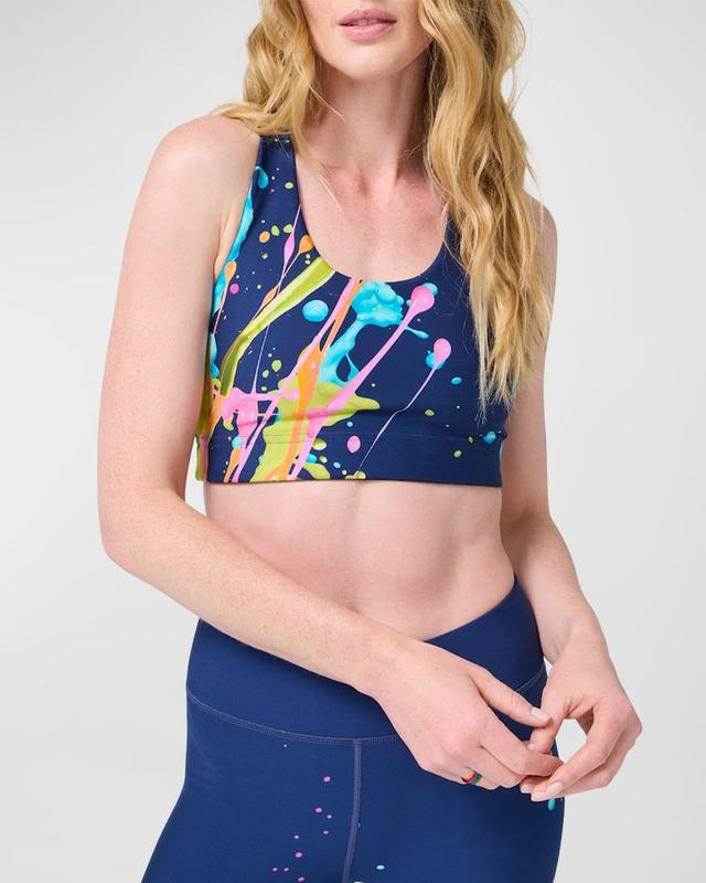 Midnight Blue Splatter DuoKnit Sports Bra Product Image