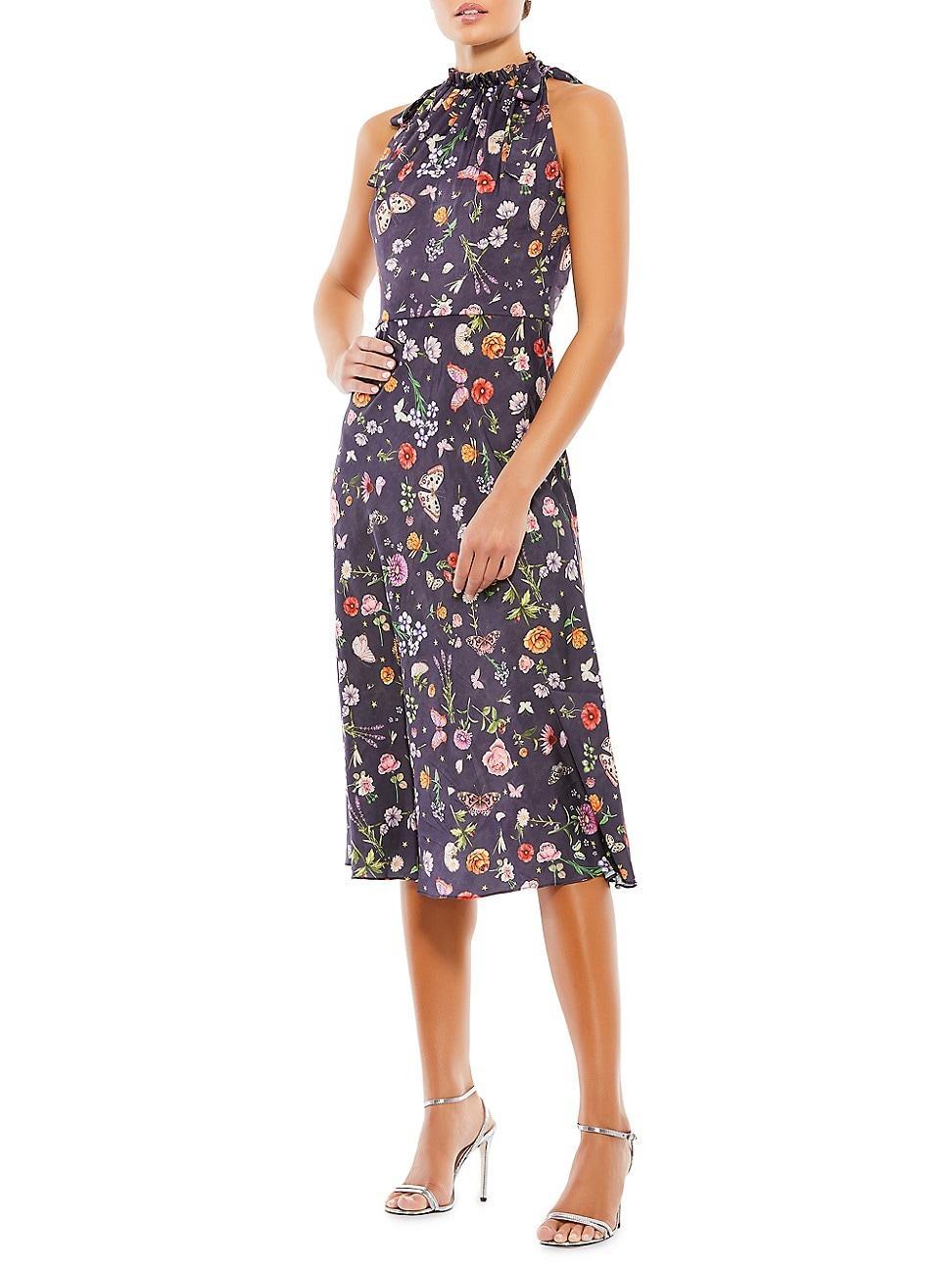 Womens Ieena Floral Crepe Midi-Dress Product Image