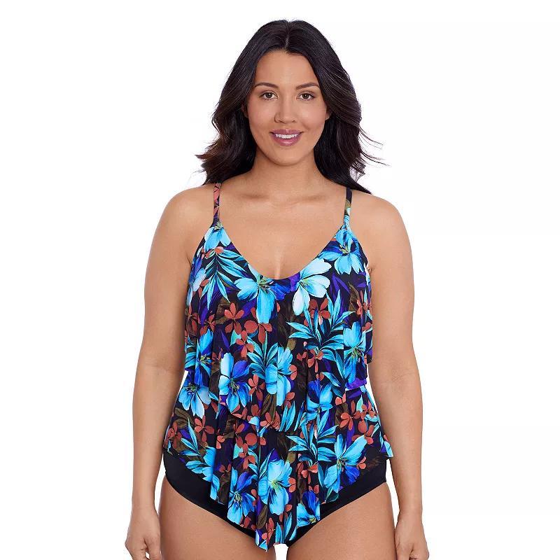 Womens Trimshaper Ronni Ruffled Tankini Swim Top Product Image