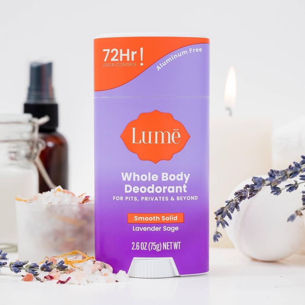 Lume Whole Body Women's Deodorant - Smooth Solid Stick - Aluminum Free - Lavender Sage Scent - 2.6oz Product Image