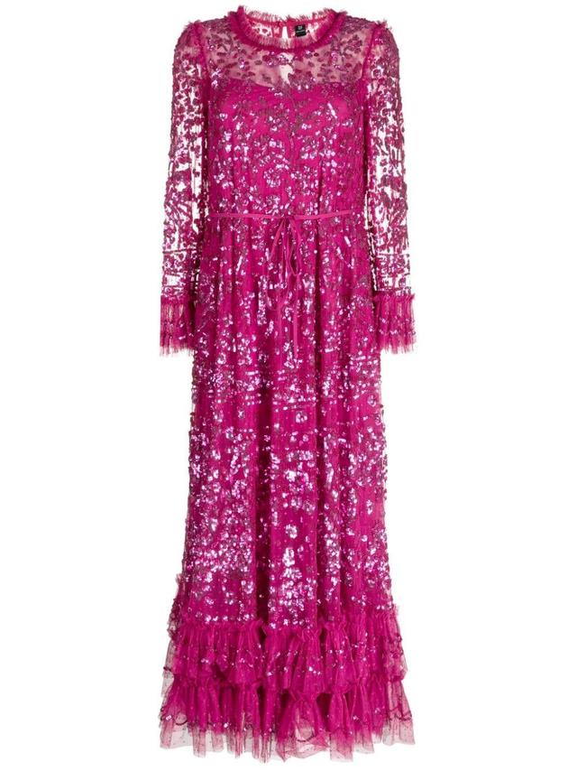 sequinned ruffled maxi dress Product Image