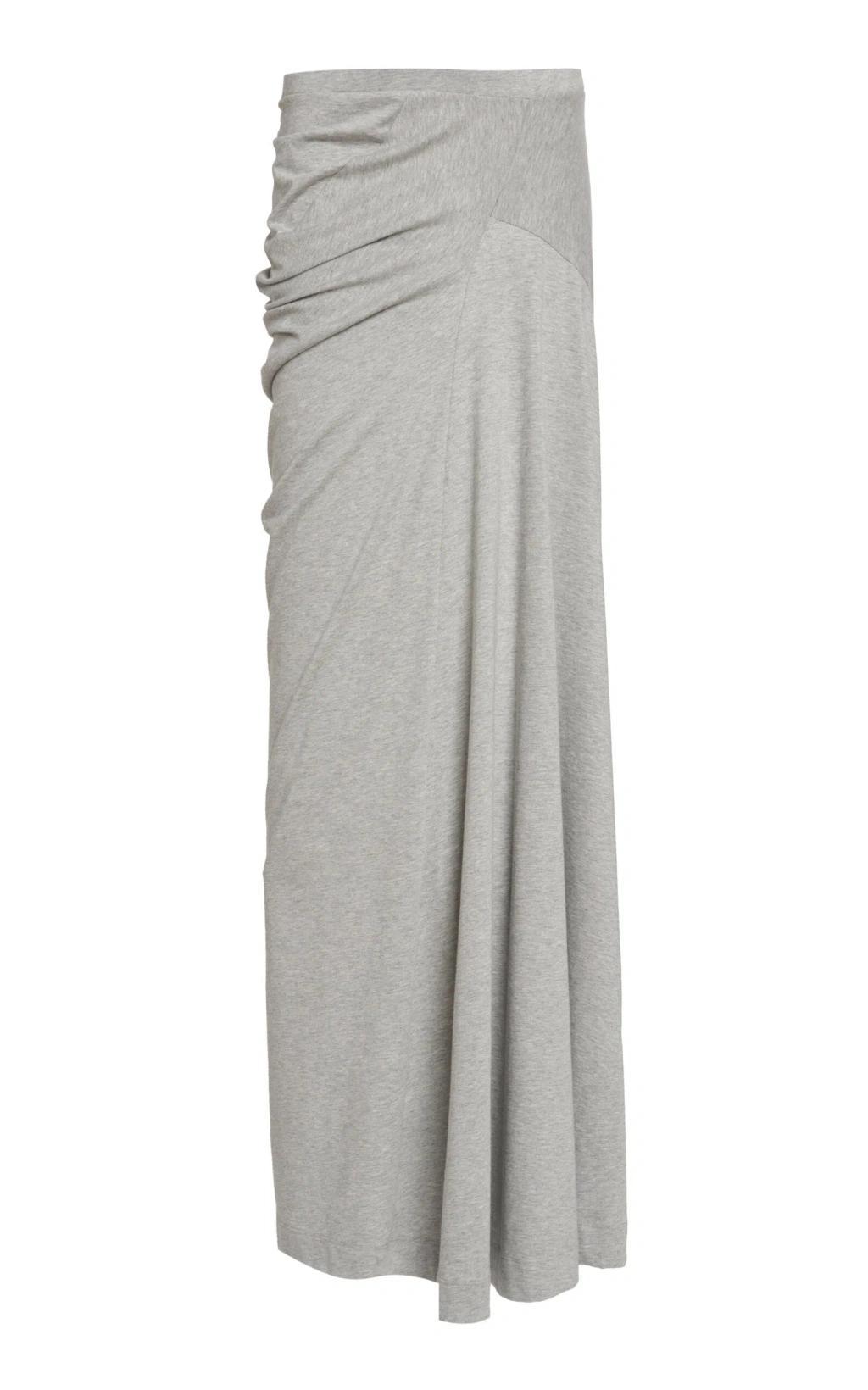 Herens Draped Cotton-jersey Maxi Skirt In Grey Product Image