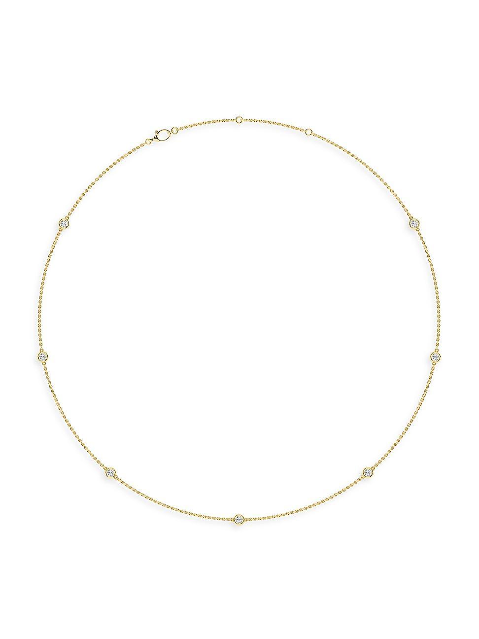 Womens 14K Yellow Gold & 7-Diamond Station Necklace/0.70-2.10 TCW Product Image