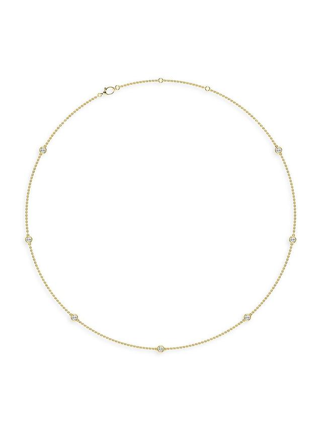 Womens 14K Yellow Gold & 7-Diamond Station Necklace/0.70-2.10 TCW Product Image