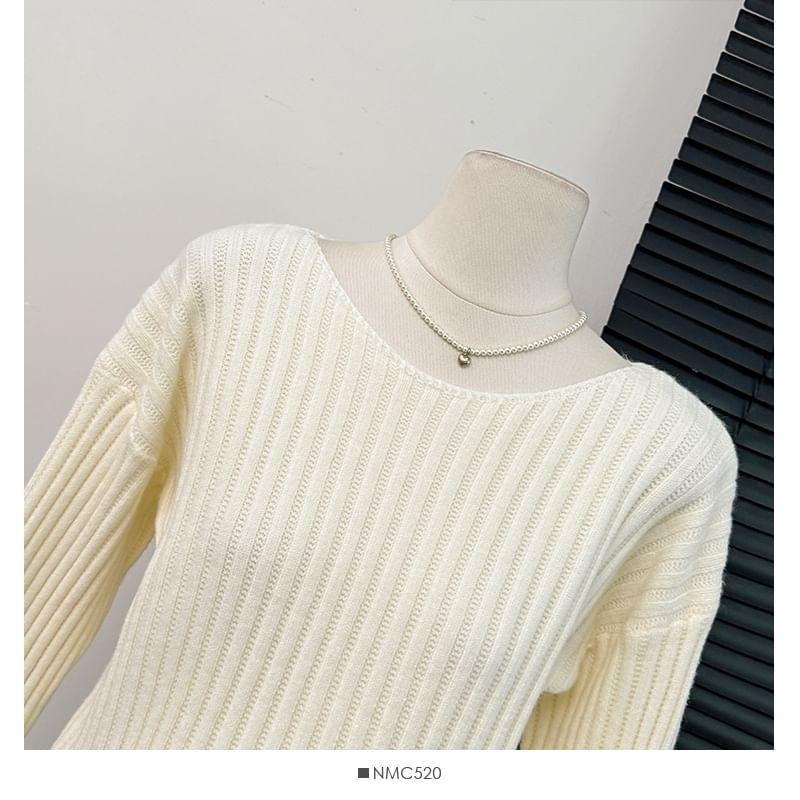 V-Neck Ribbed-Knit Top in 5 Colors Product Image