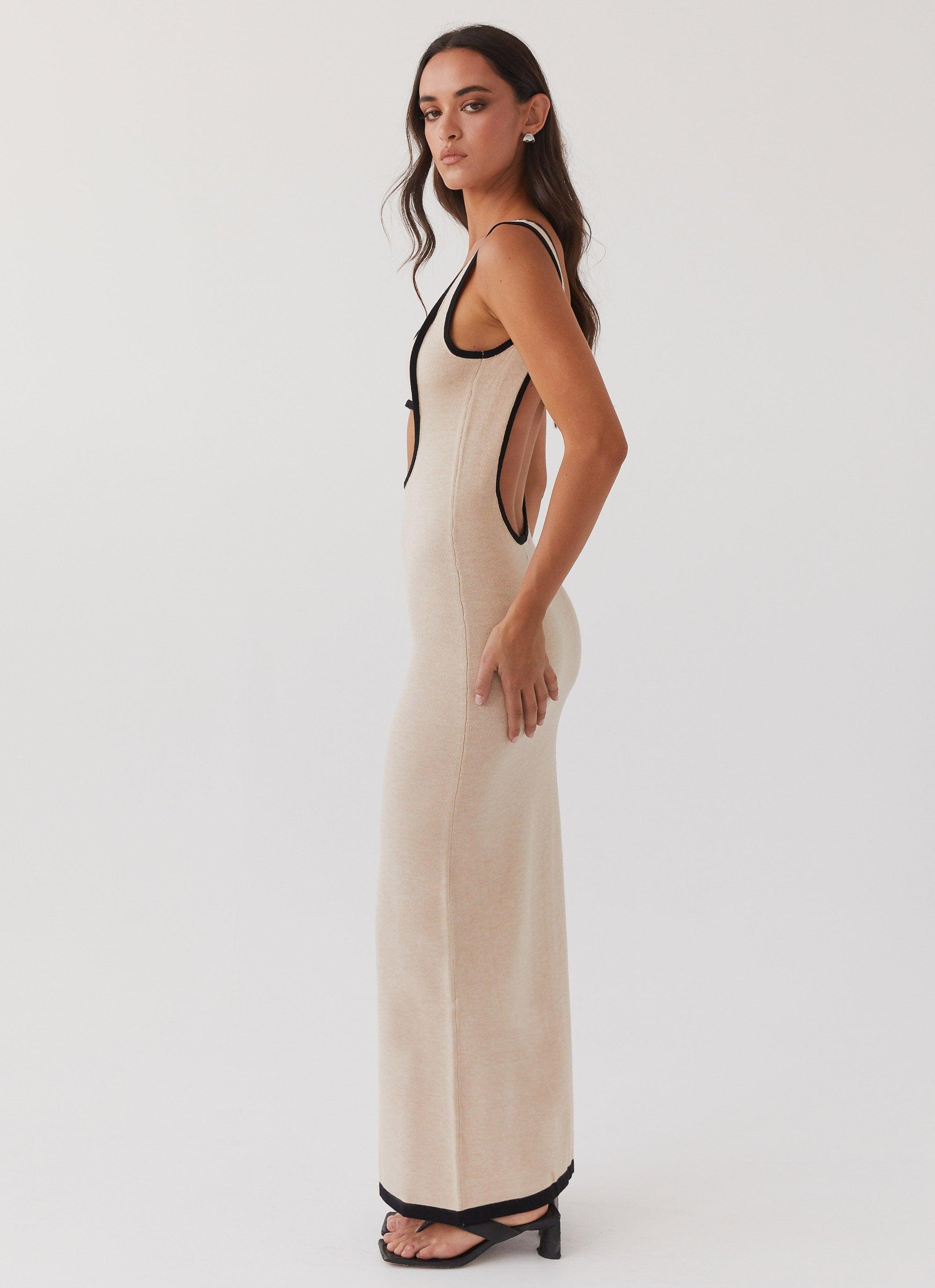 Lost In Paris Knit Maxi Dress - Tapioca Product Image