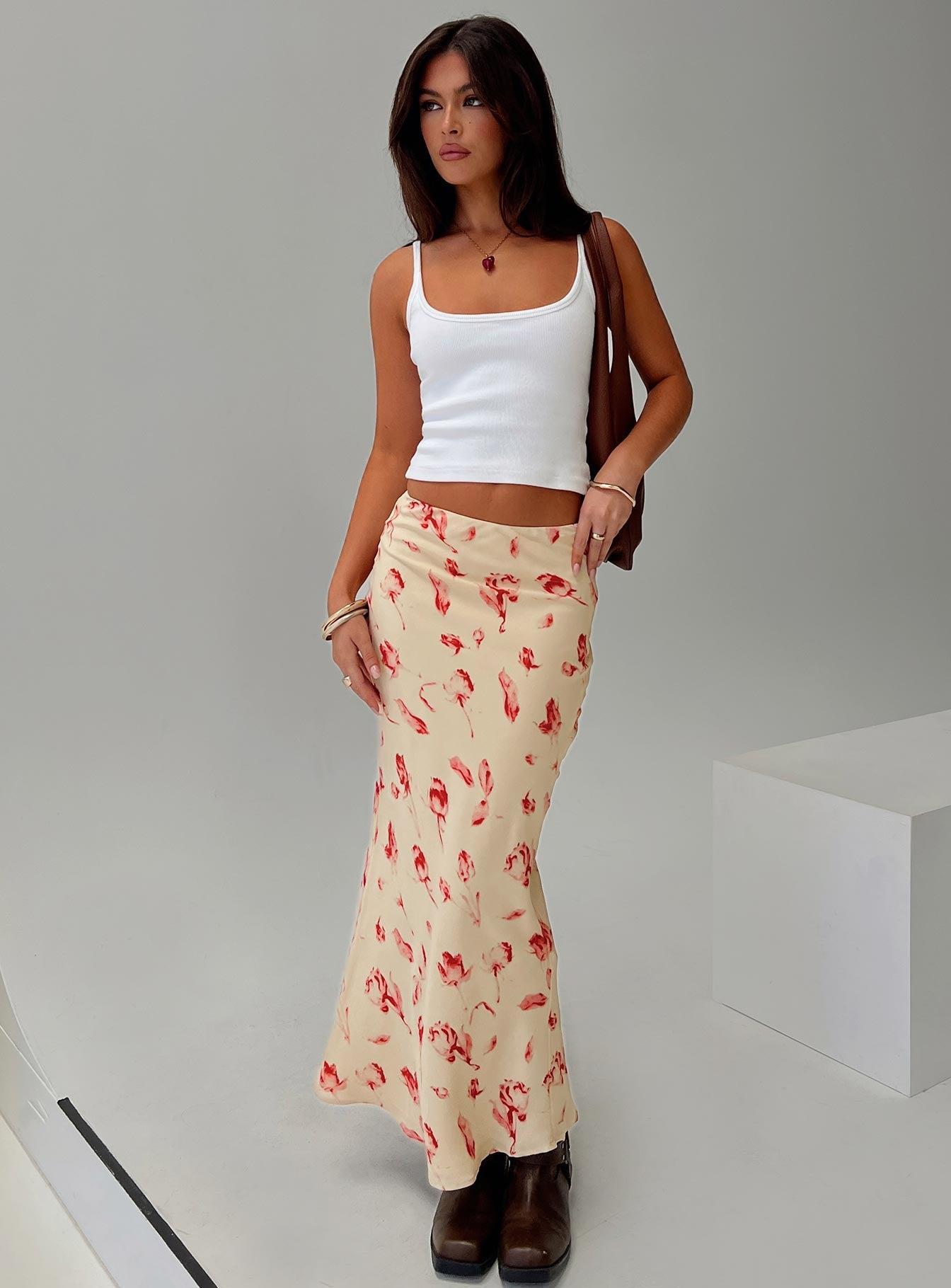 Mangoes Maxi Skirt Cream Product Image