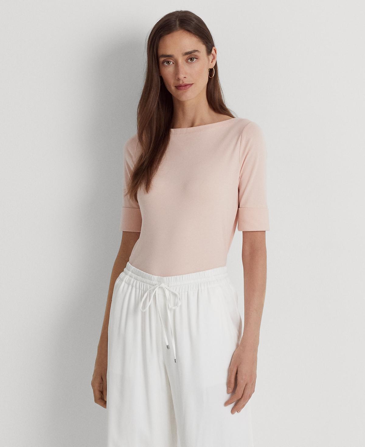 Lauren Ralph Lauren Stretch Boatneck Top, Regular & Petite Product Image