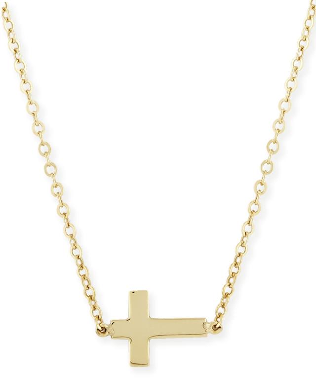 14K Yellow Gold Small Cross Necklace, 18 - 100% Exclusive Product Image