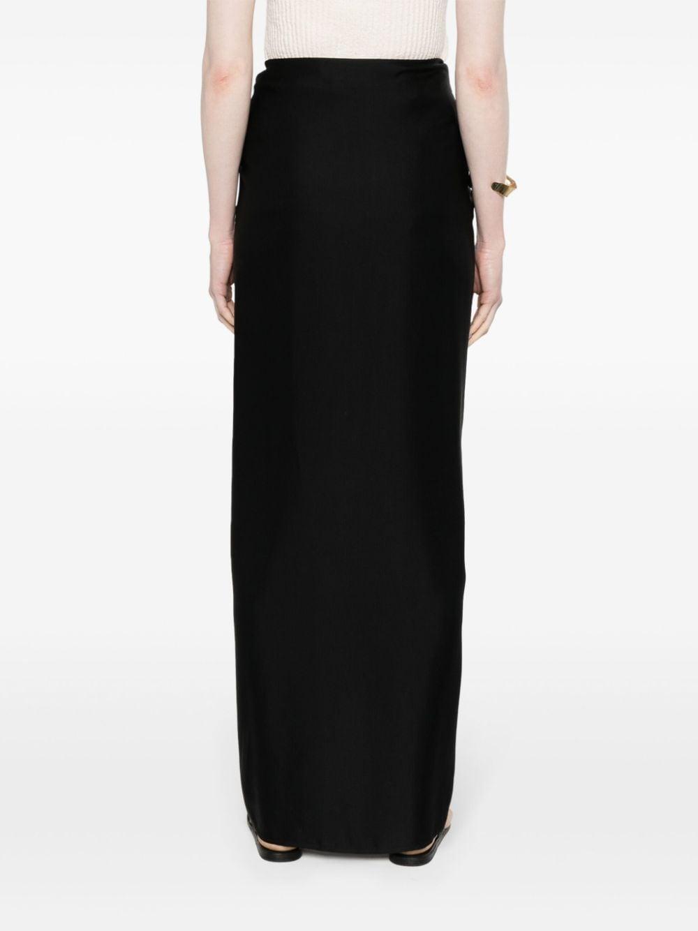 TOTÊME Draped Midi Skirt In Black Product Image