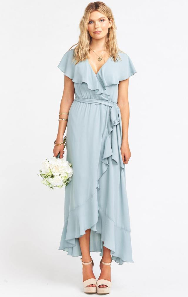 Jess Ruffle Midi Dress ~ Silver Sage Crisp Product Image