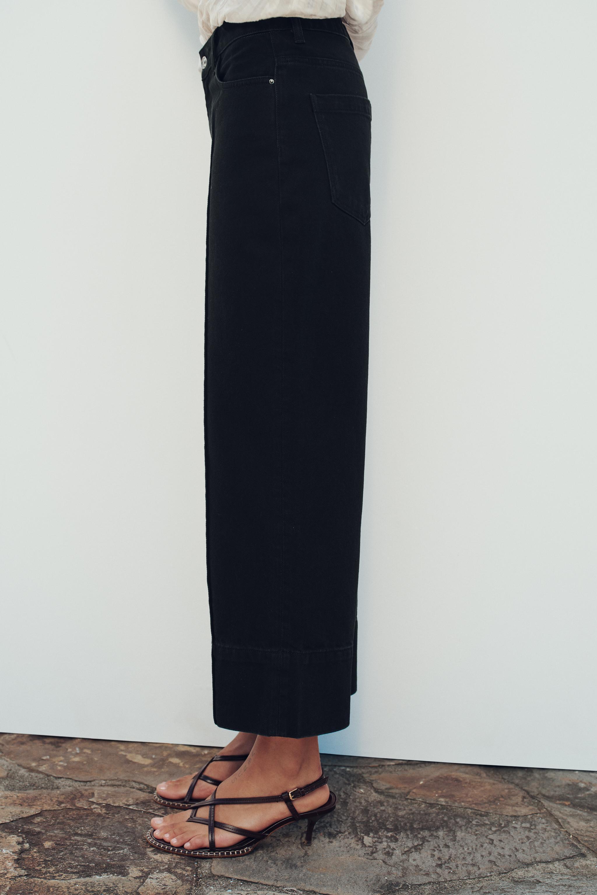 HIGH-WAISTED Z1975 CROPPED WIDE LEG JEANS Product Image