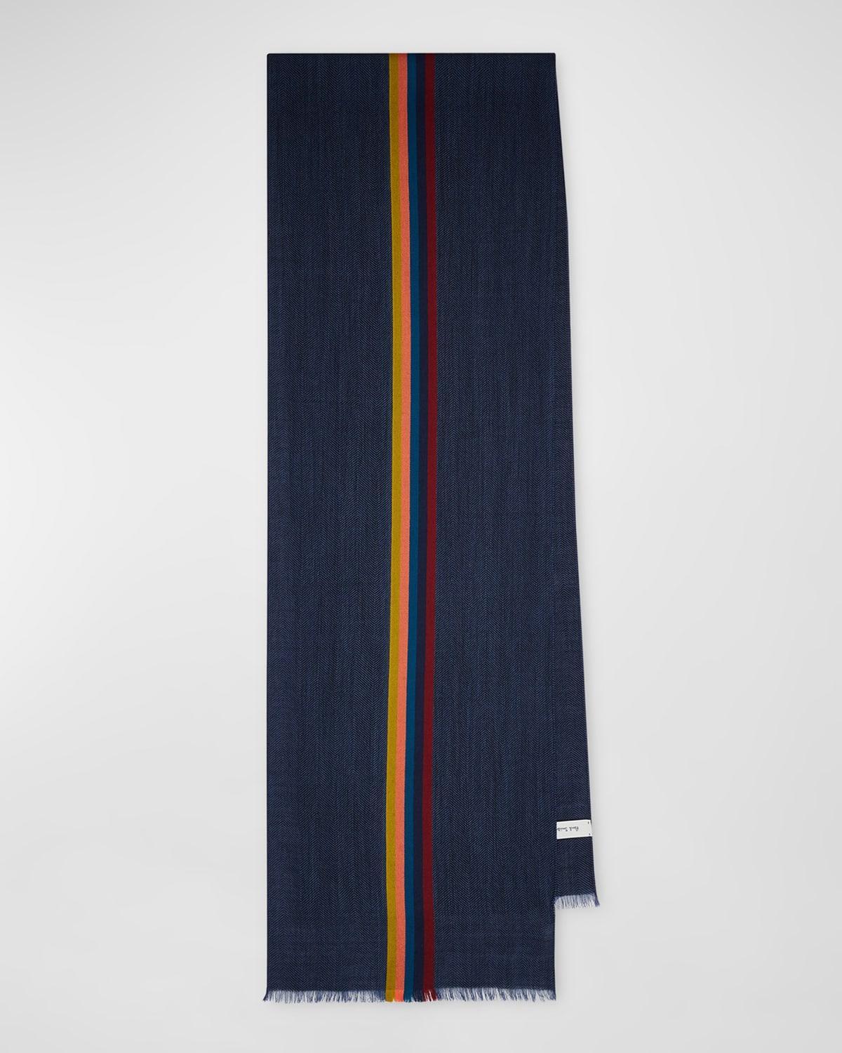 Mens Wool-Blend Central Stripe Scarf Product Image