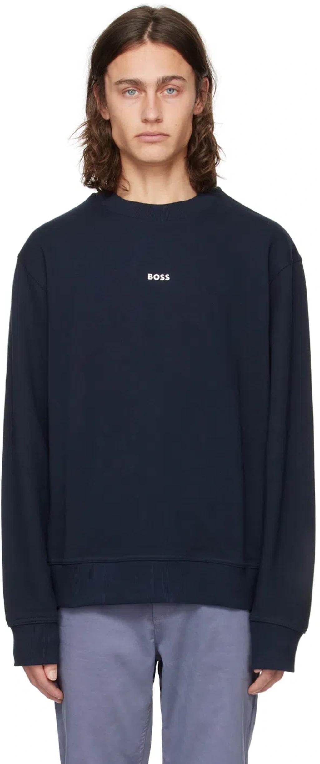 Navy Relaxed-fit Sweatshirt In 404-dark Blue Product Image