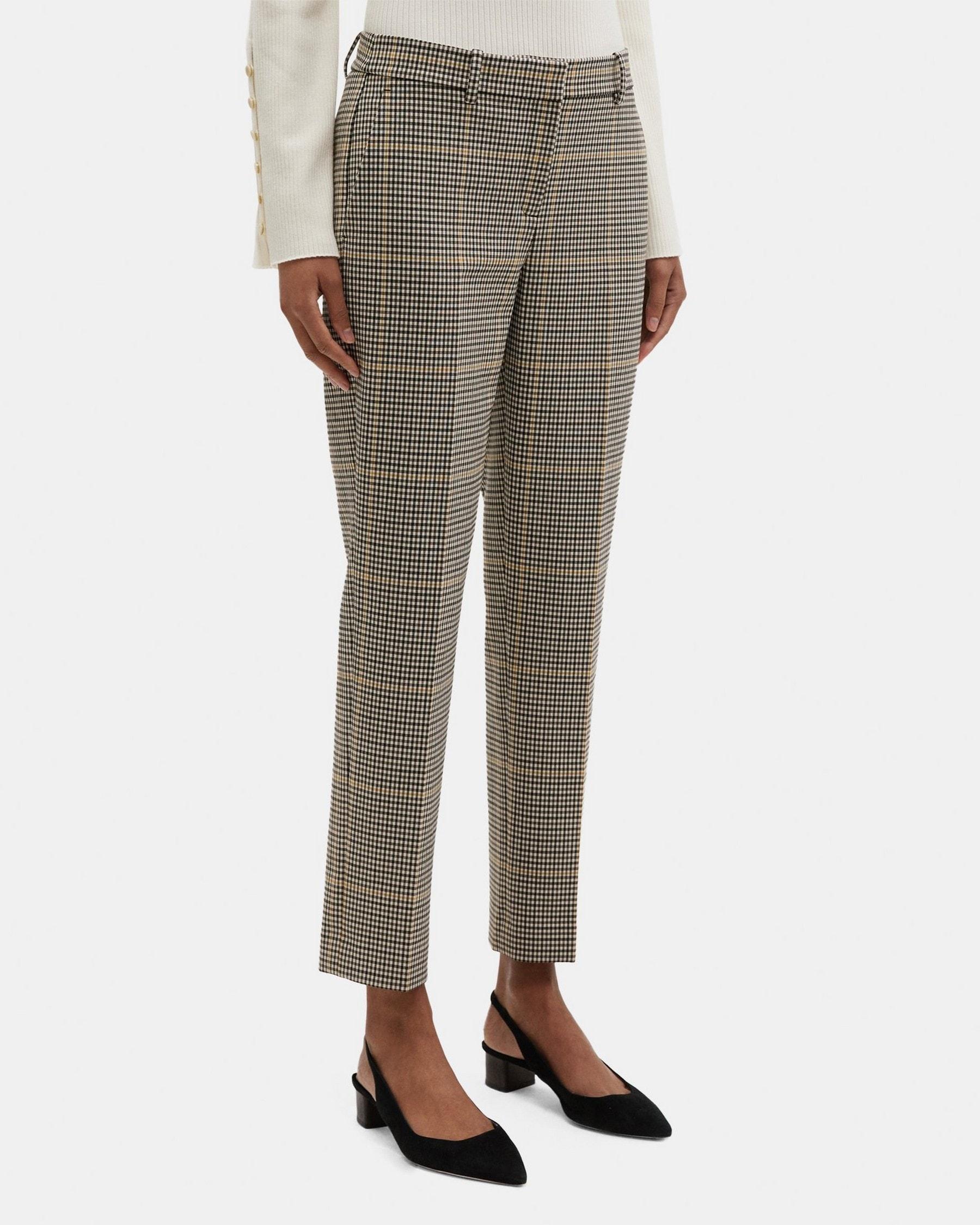 Classic Crop Pant in Checked Wool-Blend Product Image