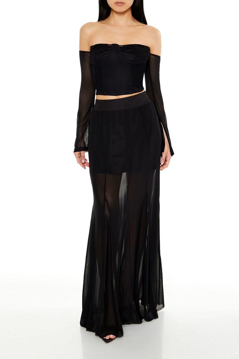 Sheer Overlay Maxi Skirt | Forever 21 Product Image