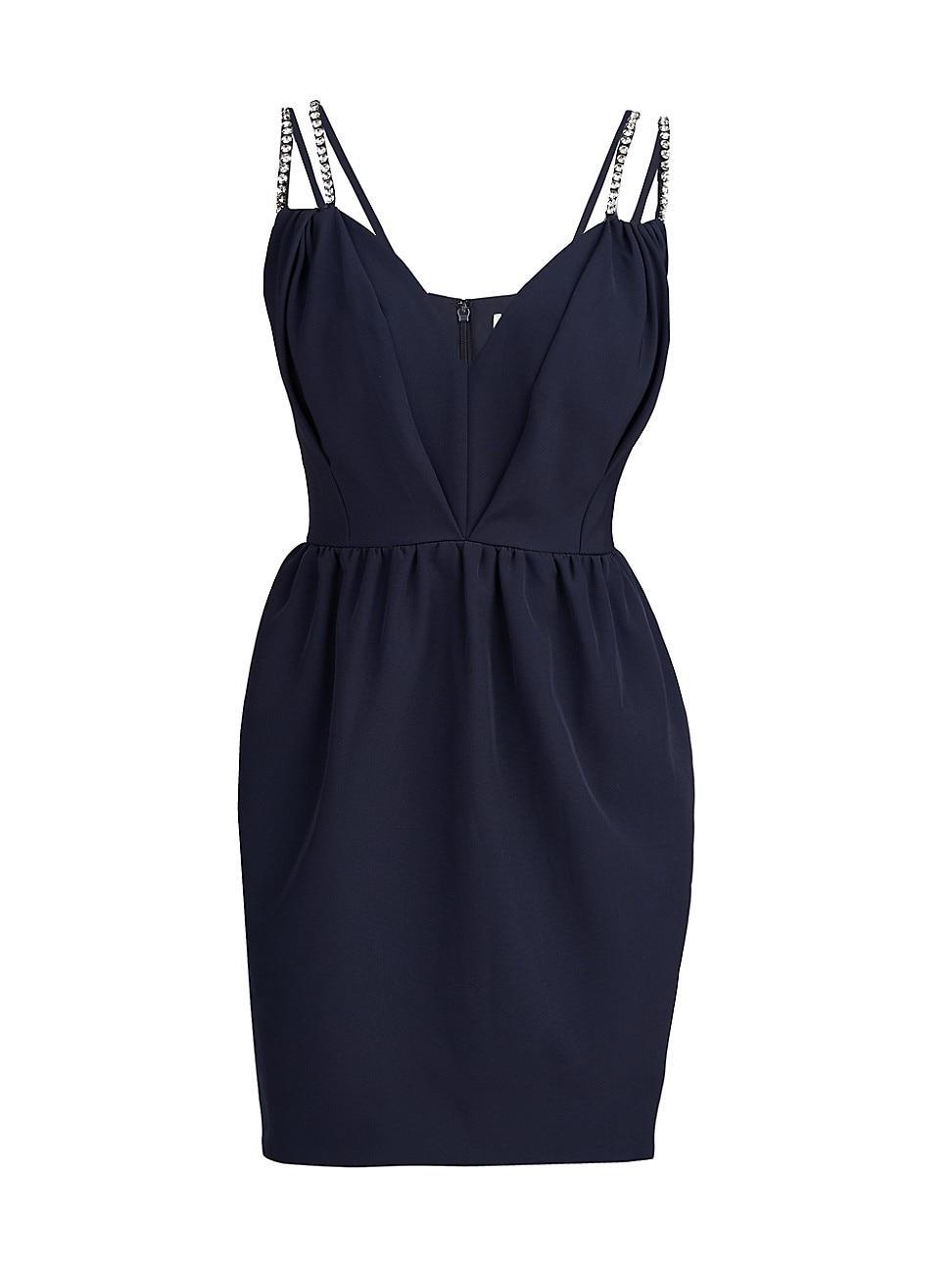 HALSTON Justine Embellished Strap Stretch Crepe Cocktail Dress Product Image