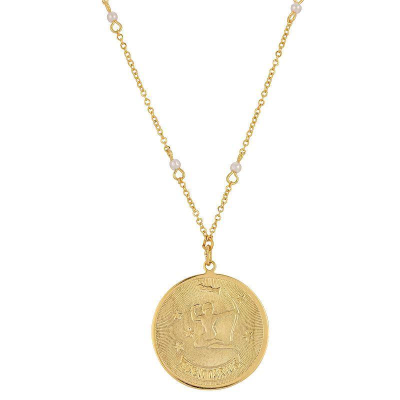 1928 Gold-tone Sagittarius Pendant Necklace, Womens, May Product Image