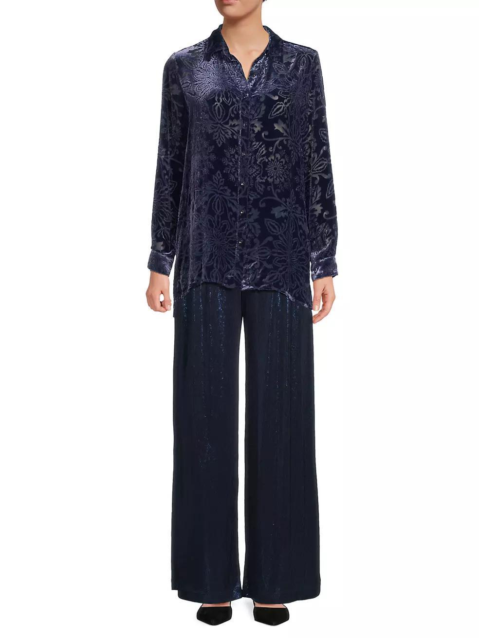 Misty Floral Velour Shirt Product Image