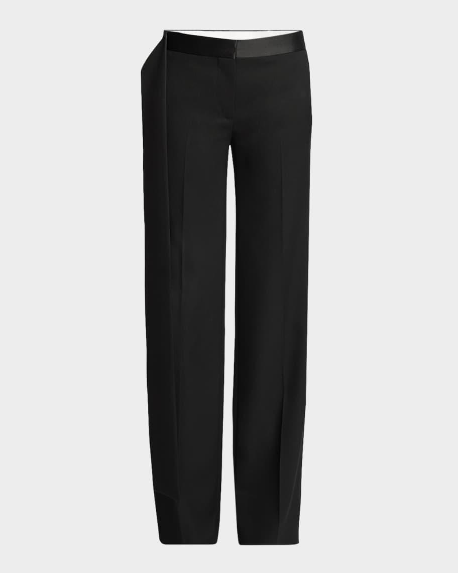 Gigi Wool-Blend Satin-Trim Trousers Product Image