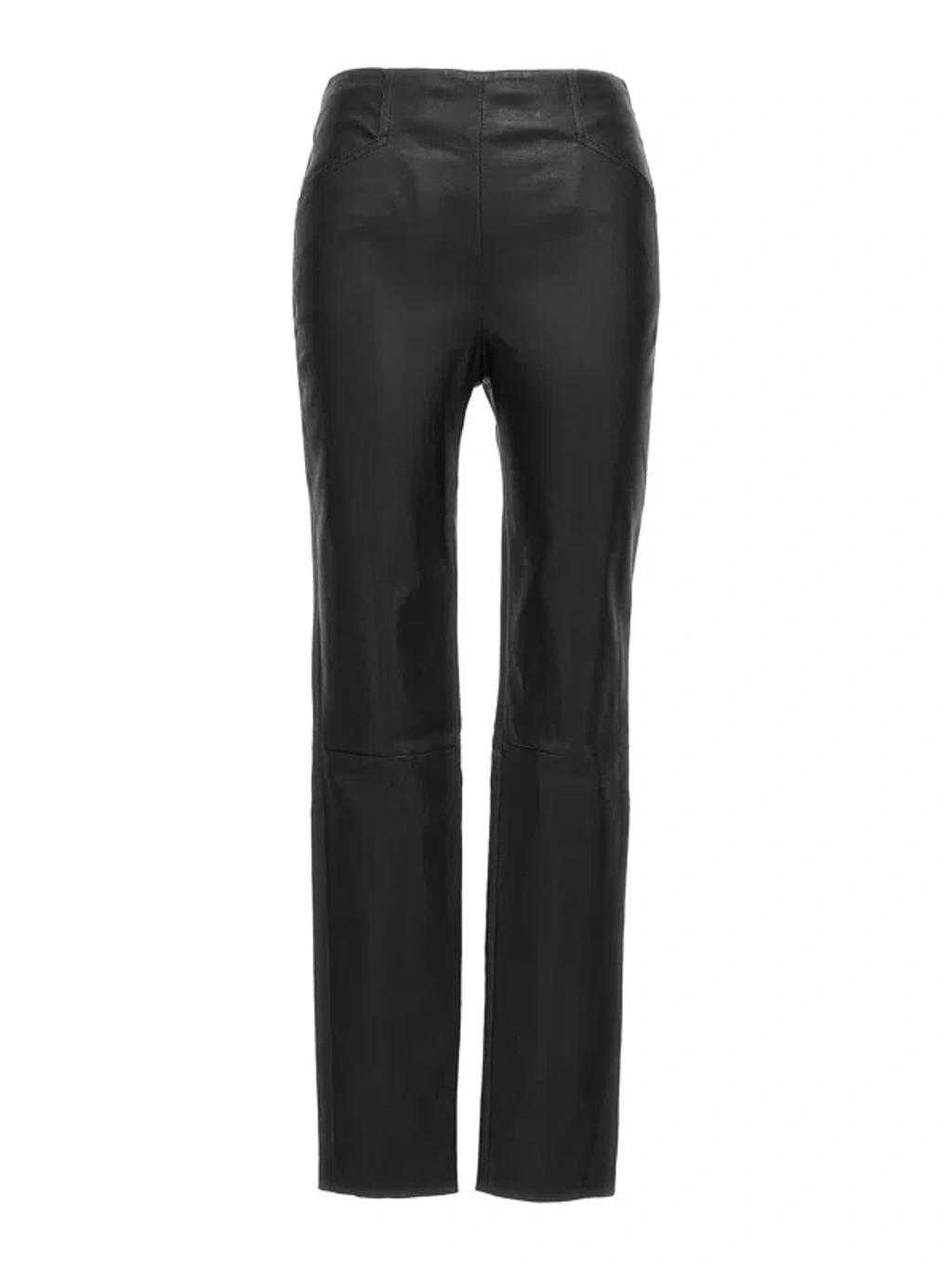 Stretch Leather Leggings In Black Product Image