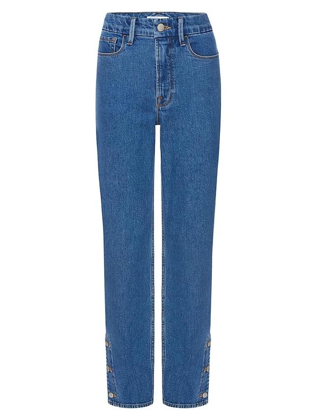 Womens Good Icon Mid-Rise Stretch Button-Hem Jeans Product Image