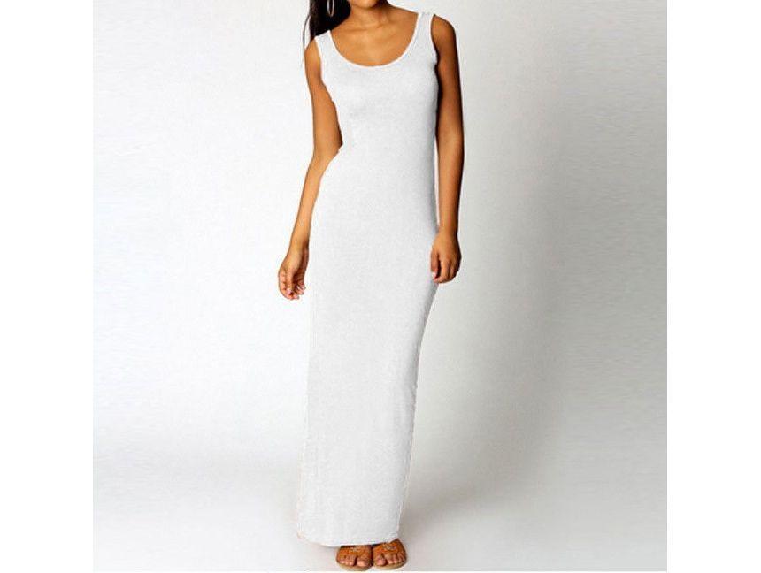 Sleeveless Scoop Neck Maxi Bodycon Dress Product Image