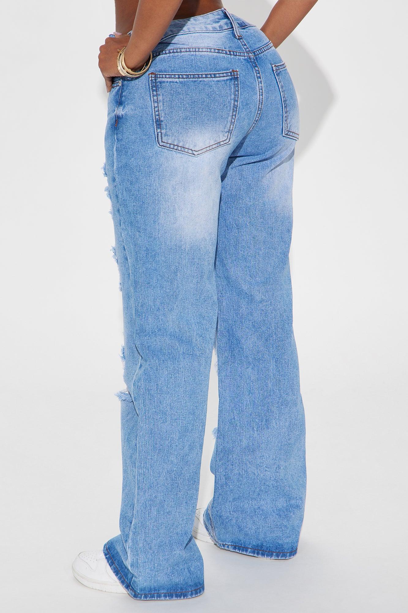 You're Obsessed Ripped Straight Leg Jeans - Medium Wash Product Image