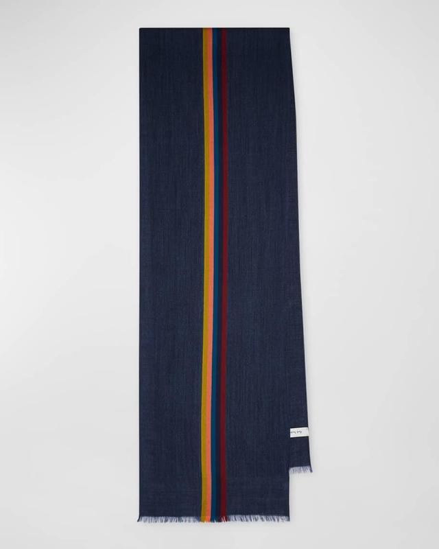 Men's Wool-Blend Central Stripe Scarf Product Image