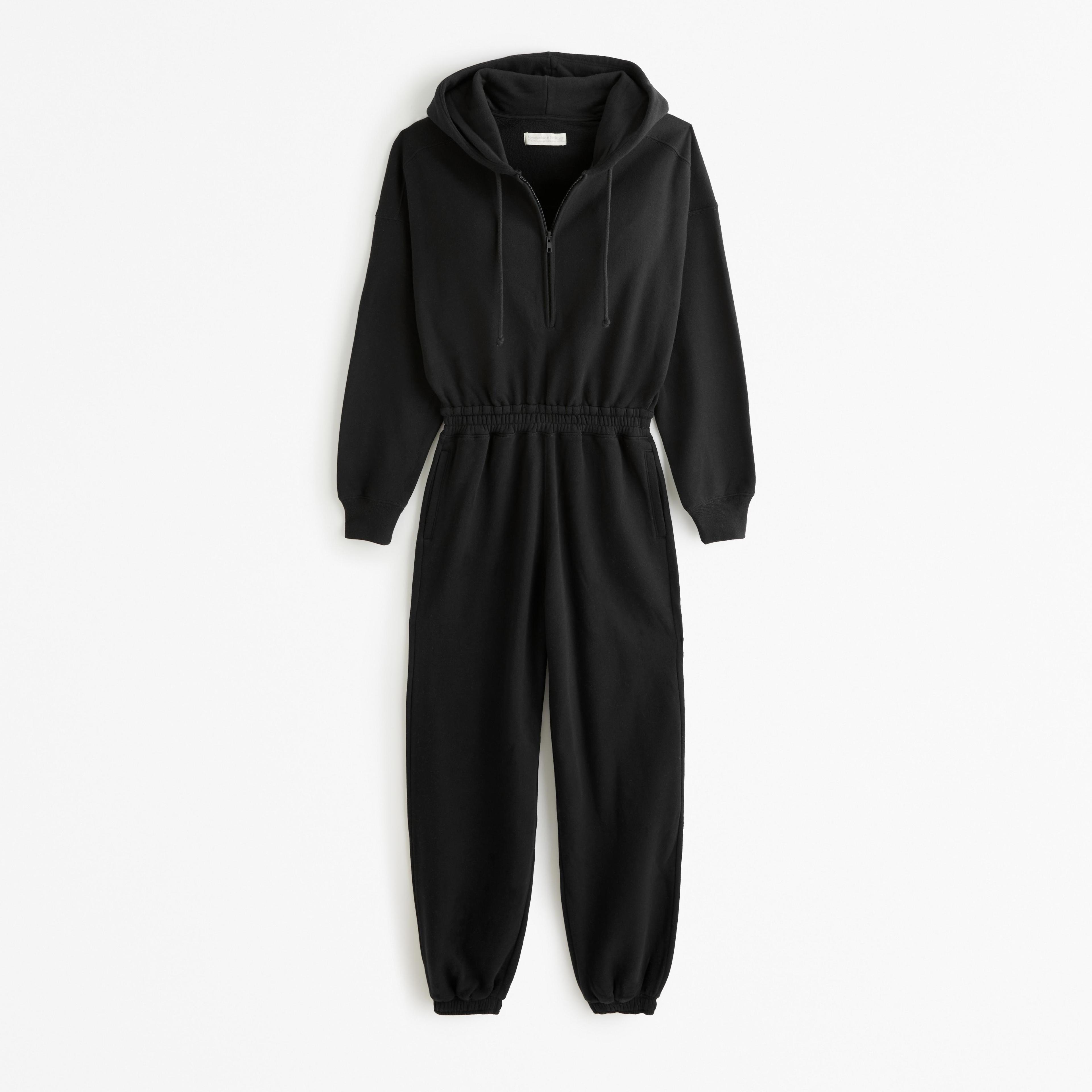 Long-Sleeve Hooded Fleece Jumpsuit Product Image