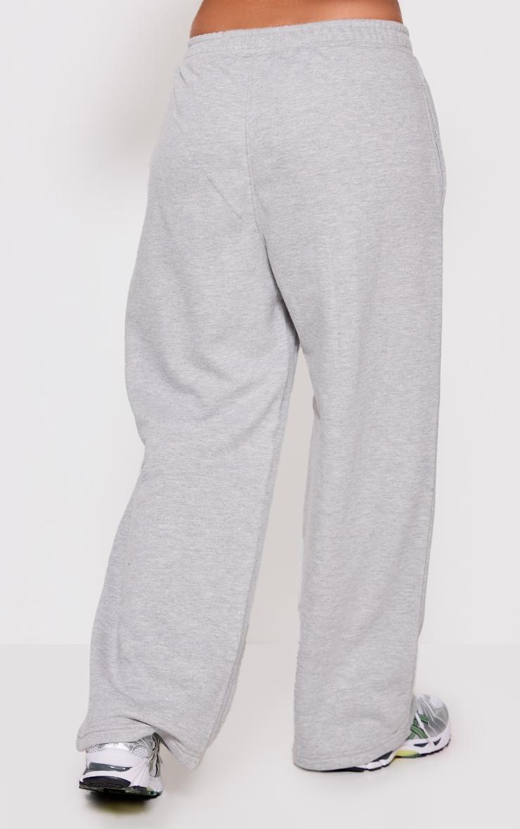 Petite Grey Marl Embossed Bow Detail Wide Leg Sweatpants Product Image