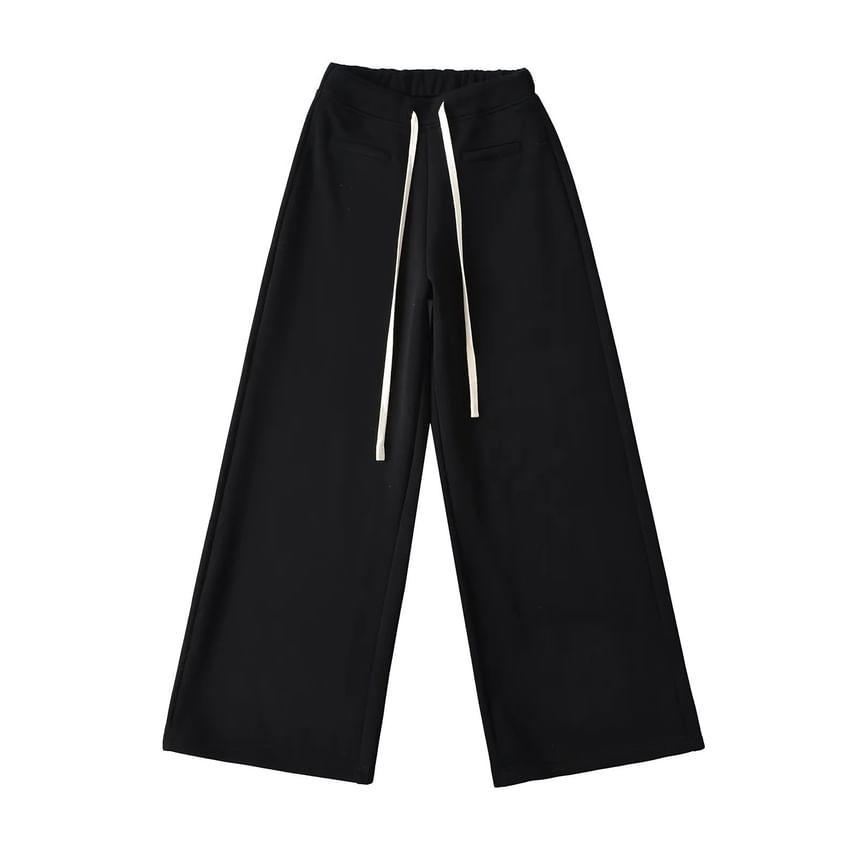 High Rise Plain Wide Leg Pants Product Image