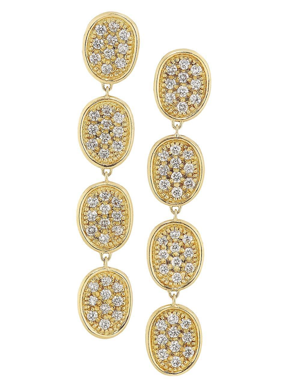 Womens Lunaria Alta 18K Yellow Gold & 2.41 TCW Diamond Drop Earrings Product Image