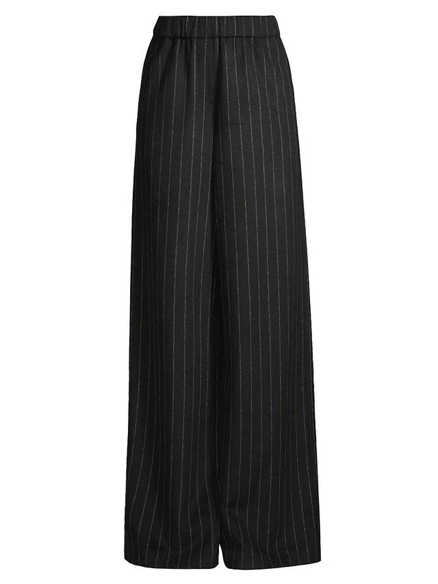 Womens Pin-Stripe Wide-Leg Pants Product Image