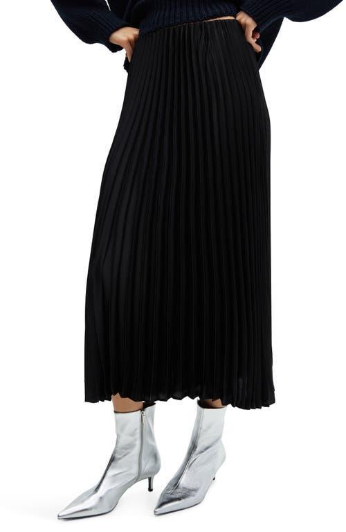 MANGO - Pleated midi skirt blackWomen Product Image