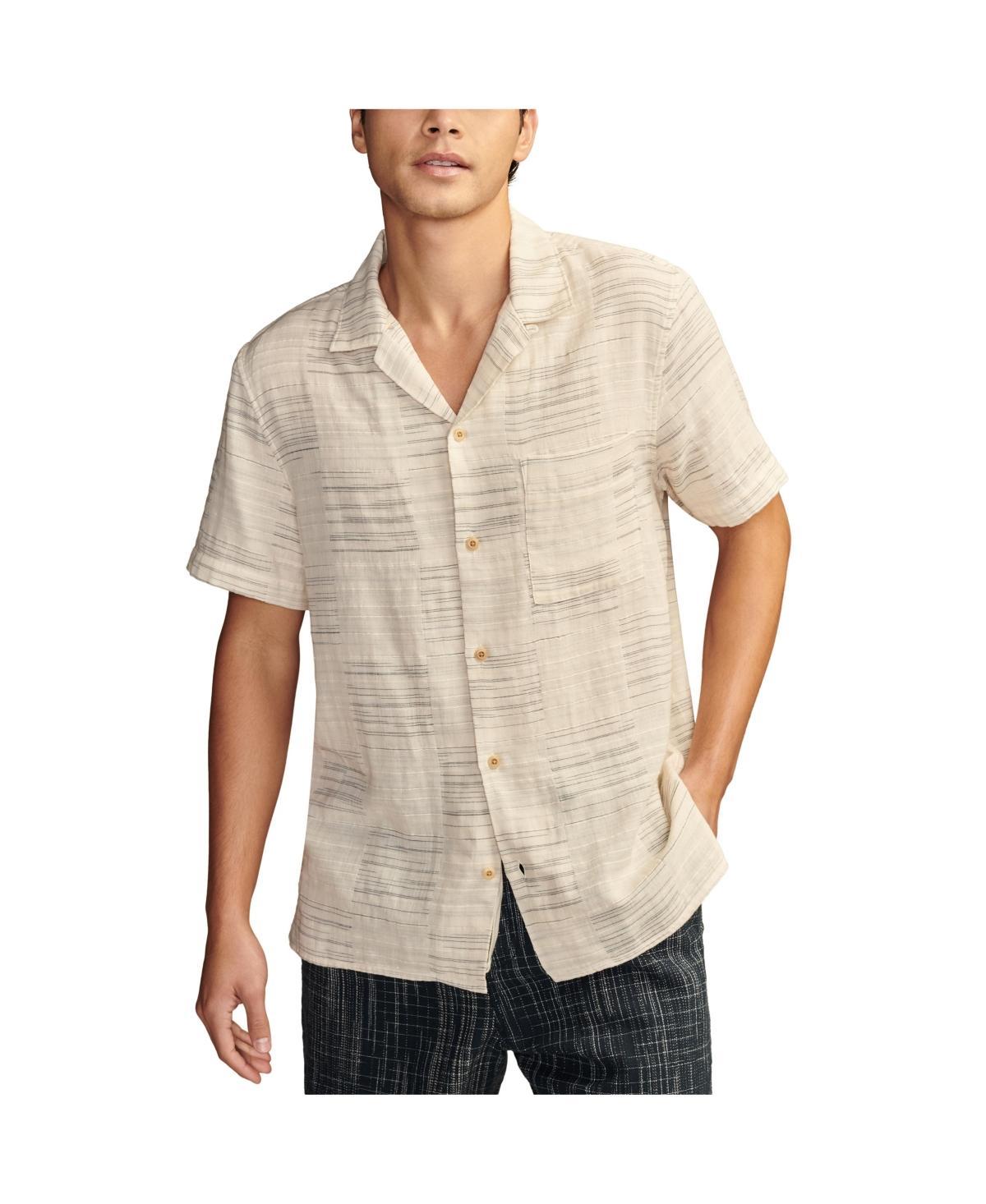 Lucky Brand Mens Patchwork Double Weave Short Sleeve Camp Collar Shirt Product Image