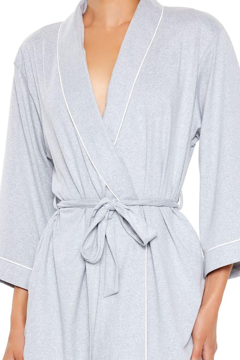 Piped-Trim Tie-Waist Robe | Forever 21 Product Image