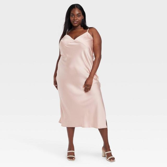 Womens Maxi Slip Dress - A New Day Pink XXL Product Image