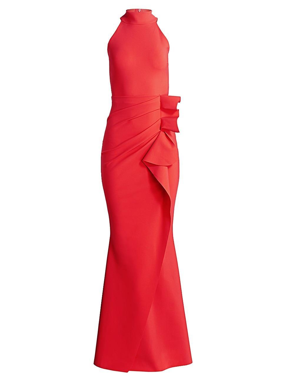 Womens Gudrum Halter Ruffle Gown Product Image