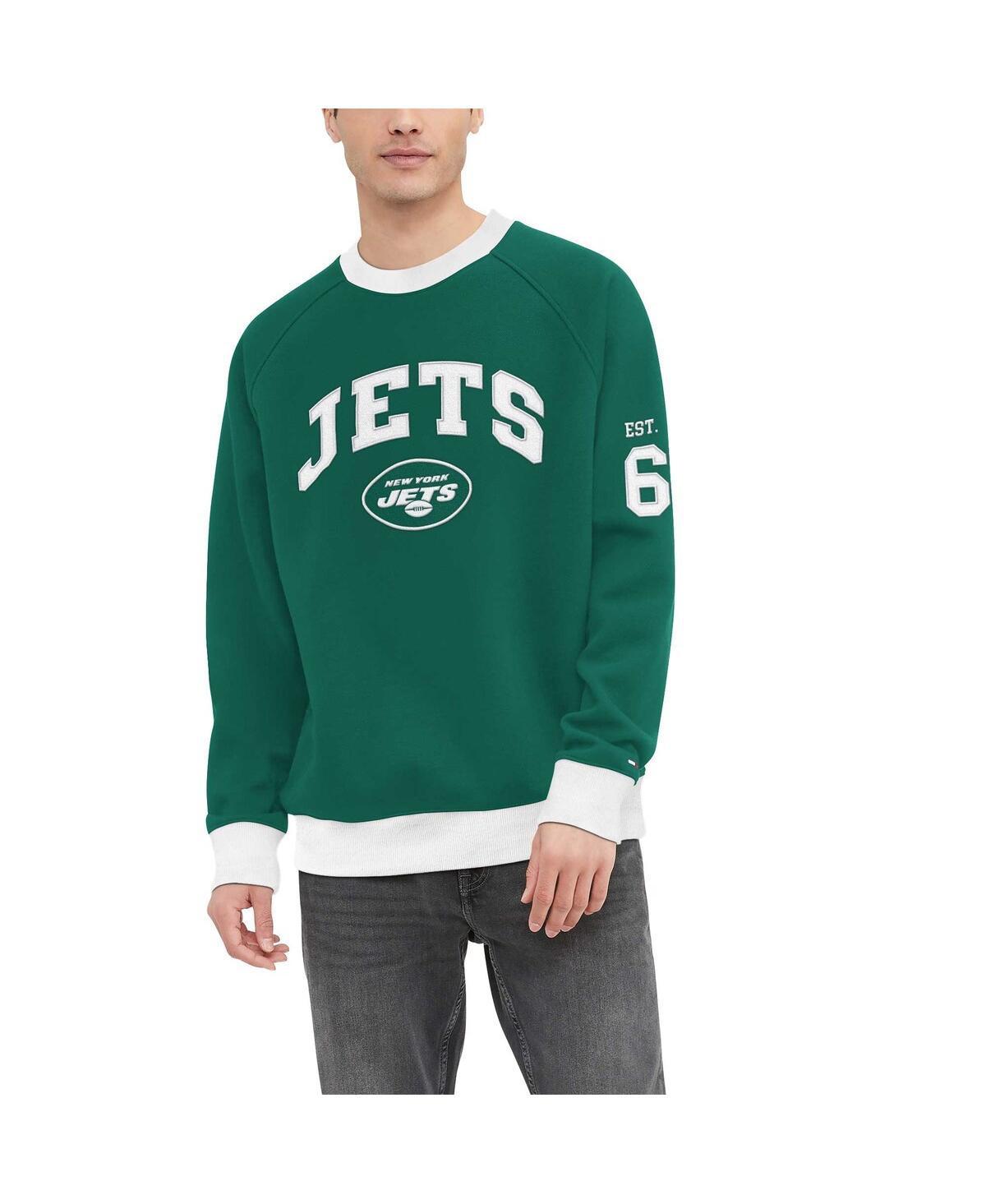 Mens Tommy Hilfiger Green New York Jets Reese Raglan Tri-Blend Pullover Sweatshirt Product Image