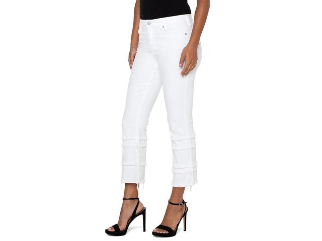 Liverpool Los Angeles Hannah Frayed Tiered Crop Flare Jeans Product Image