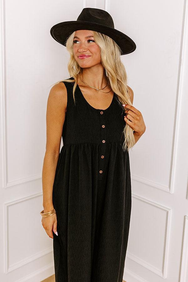 Fall Into Happiness Jumpsuit in Black Product Image