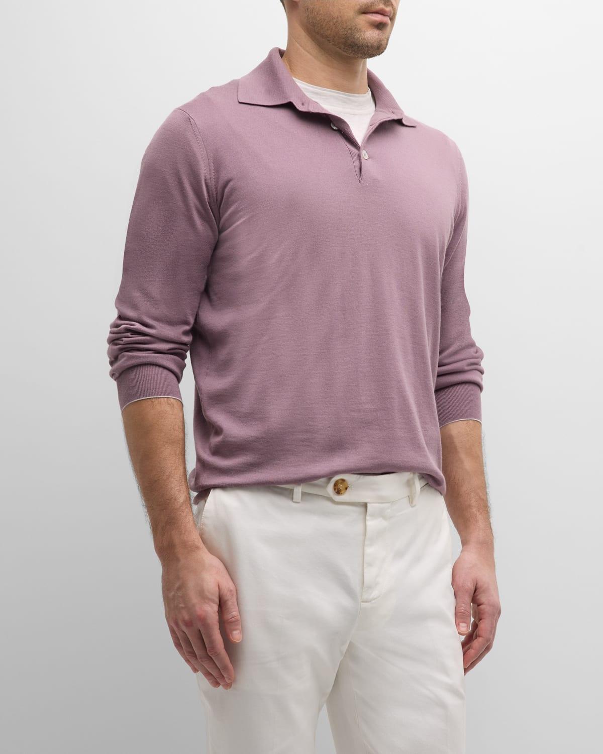 Mens Wool-Cashmere Dress Polo Shirt Product Image