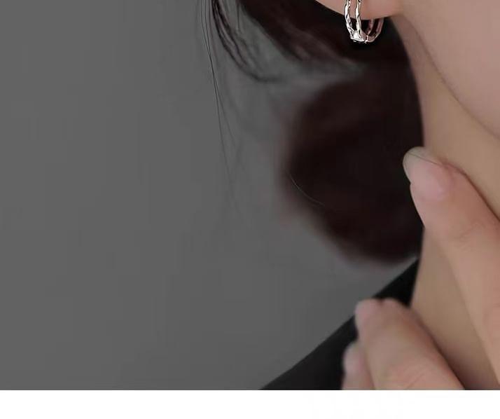 Sterling Silver Layered Hoop Earring Product Image