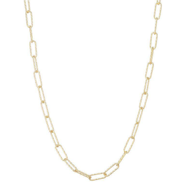 Giorgio di Vicenza 14k Sterling Silver Paper Clip Chain Necklace, Womens Gold Tone Product Image