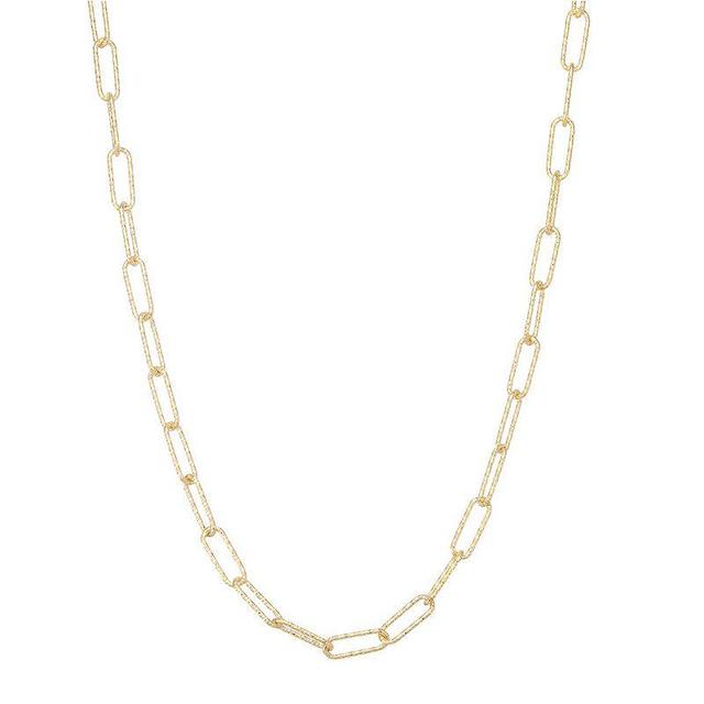 Giorgio di Vicenza 14k Sterling Silver Paper Clip Chain Necklace, Womens Gold Tone Product Image