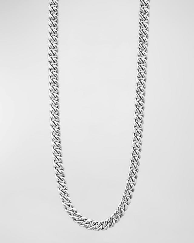 Mens Sterling Silver Anthem Curb Chain Necklace, 8mm, 22in Product Image