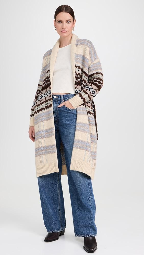 Lingua Franca Bianca Plaid Fair Isle Robe | Shopbop Product Image