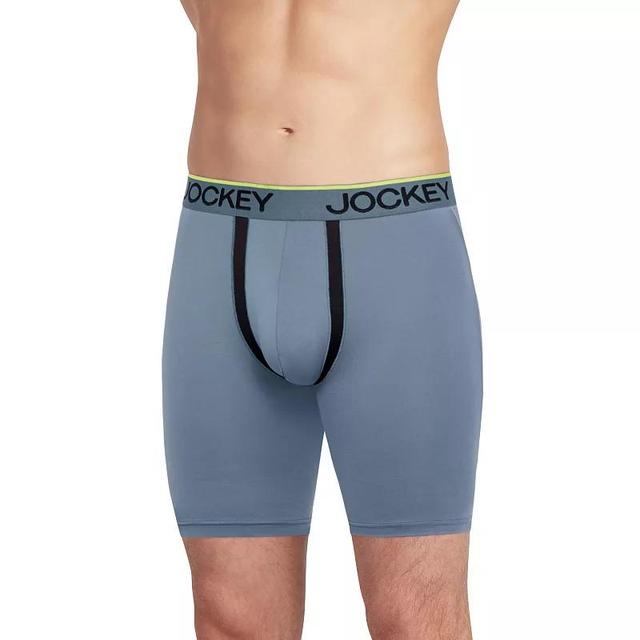 Mens Jockey Chafe-Proof Pouch Microfiber 8.5 3-Pack +1 Bonus Boxer Briefs Blue Product Image